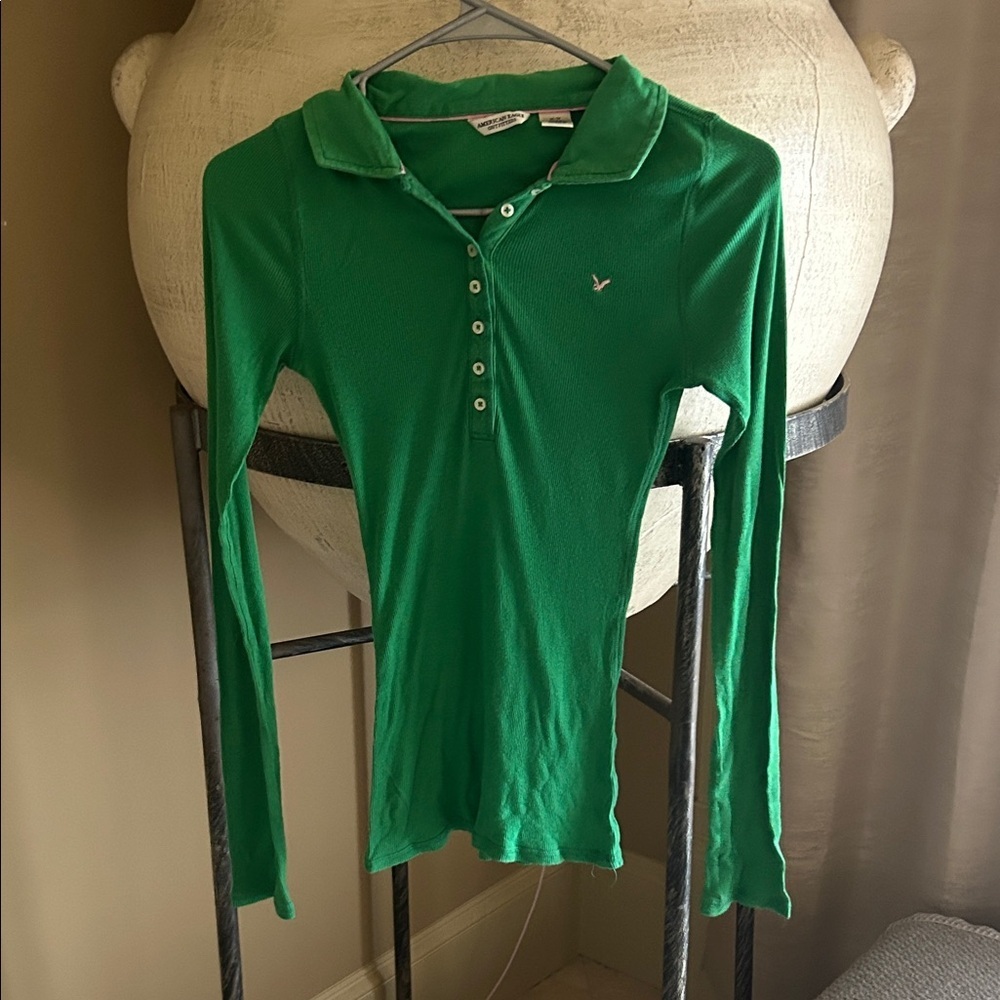 American Eagle Outfitters Green Polo Shirt